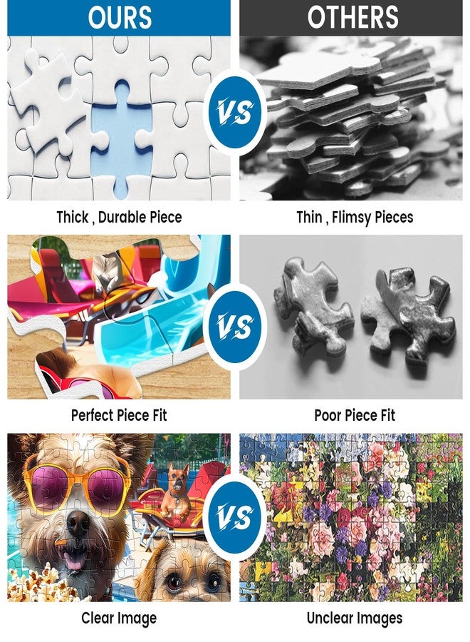 VOLUVOLU 300 Piece Jigsaw Puzzle for Adults, Fun at The Amusement Park Dog Puzzles, Funny Puppy Jigsaw Puzzles, Animal Pet Lover Challenging Puzzles for Friends Family Activity Game Nights Gifts - Image 3